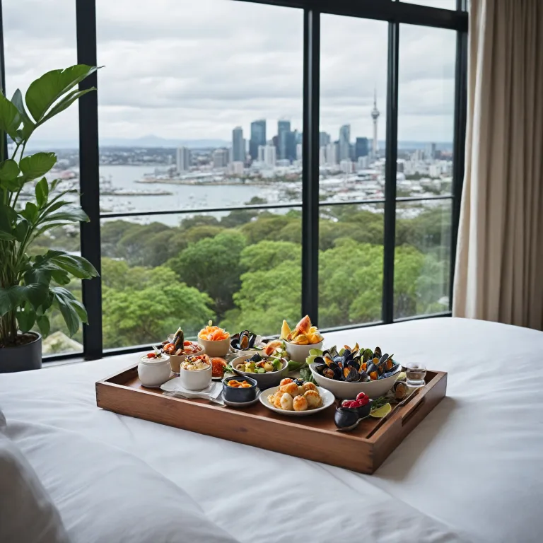 Auckland hotel in room dining with international cuisine and local flavours